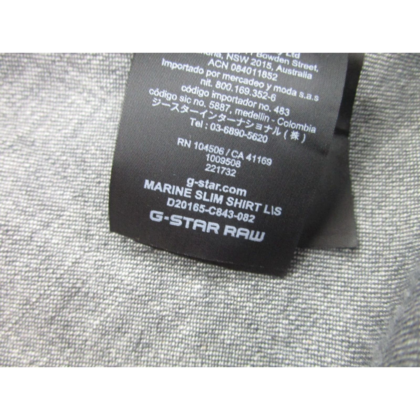 Vintage G-Star RAW Marine Slim Button-Up Shirt Mens Large Gray Long Sleeve Organic Cotton Size US L / EU 52-54 / 3 - 5 Thumbnail