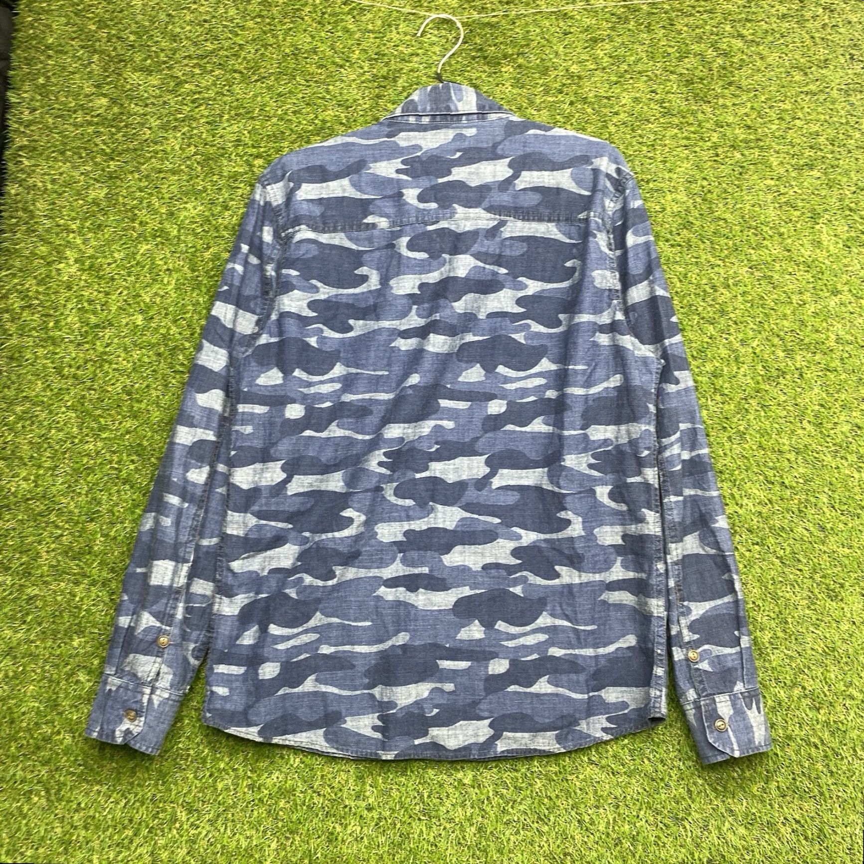 True Religion True Religion Shirt Mens Large Blue Camo Long Sleeve Button Up AOP Western 2000s Size US L / EU 52-54 / 3 - 2 Thumbnail