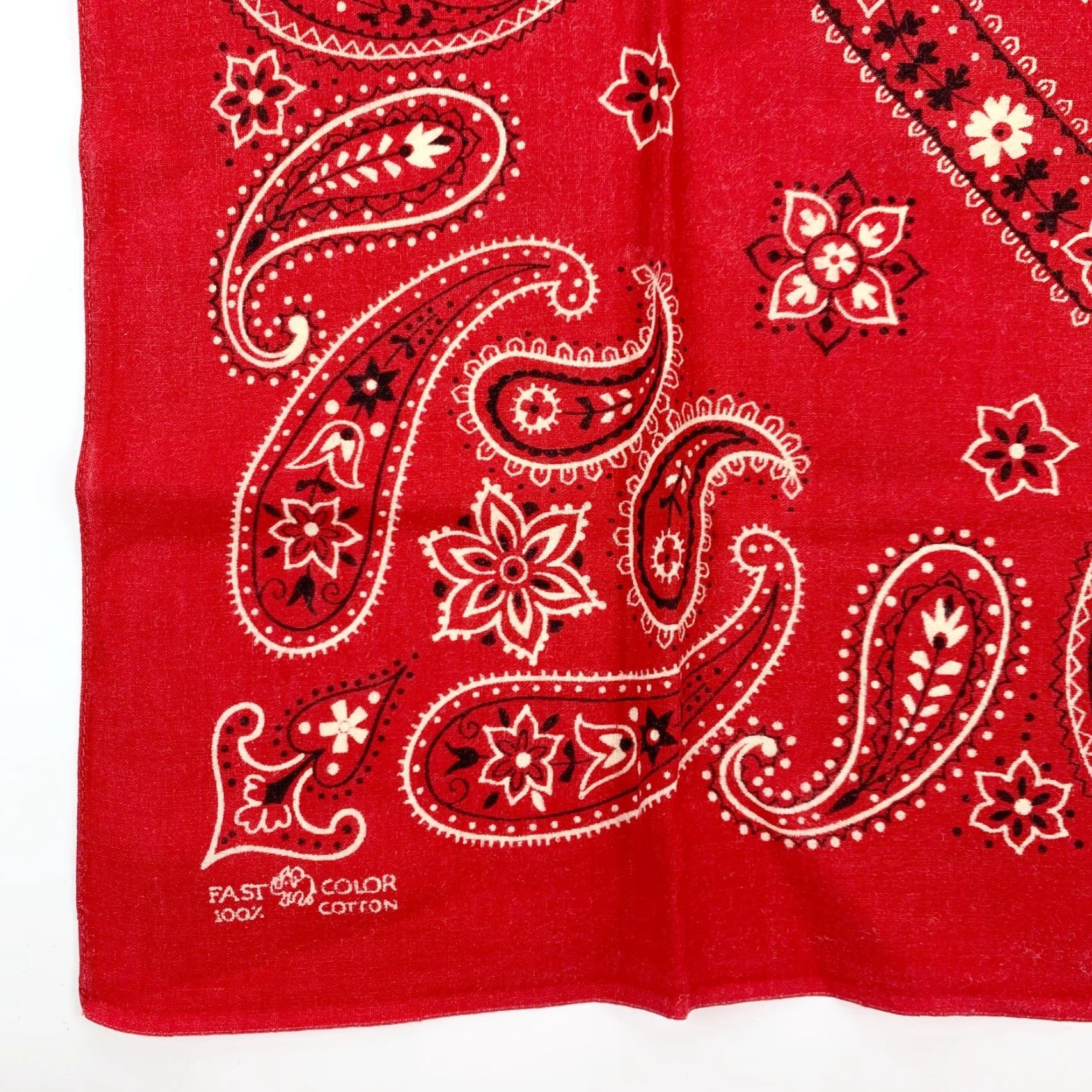 Vintage VINTAGE Bandana Western Floral Red 20" x 22" Unbranded Cotton Unisex Men Women Girls Boys Size ONE SIZE - 6 Thumbnail
