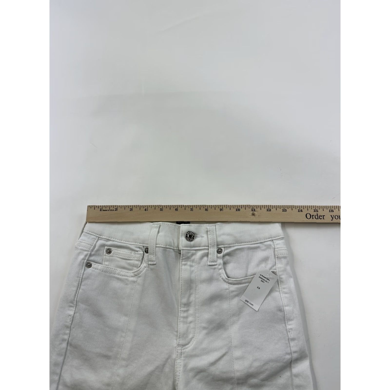 Gap Gap Jeans Womens 25 White True Skinny Ankle Slits NWT Size 42" / US 20 - 5 Thumbnail