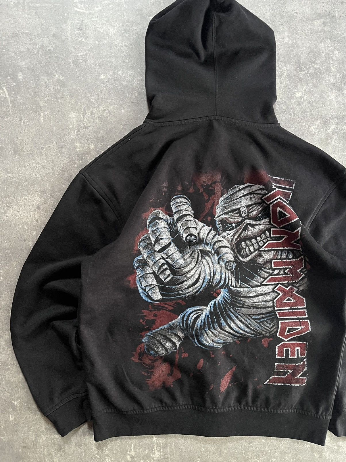 Iron Maiden Iron Maiden Mummy Hand Printed Zip Hoodie XXL Size US XXL / EU 58 / 5 - 10 Thumbnail