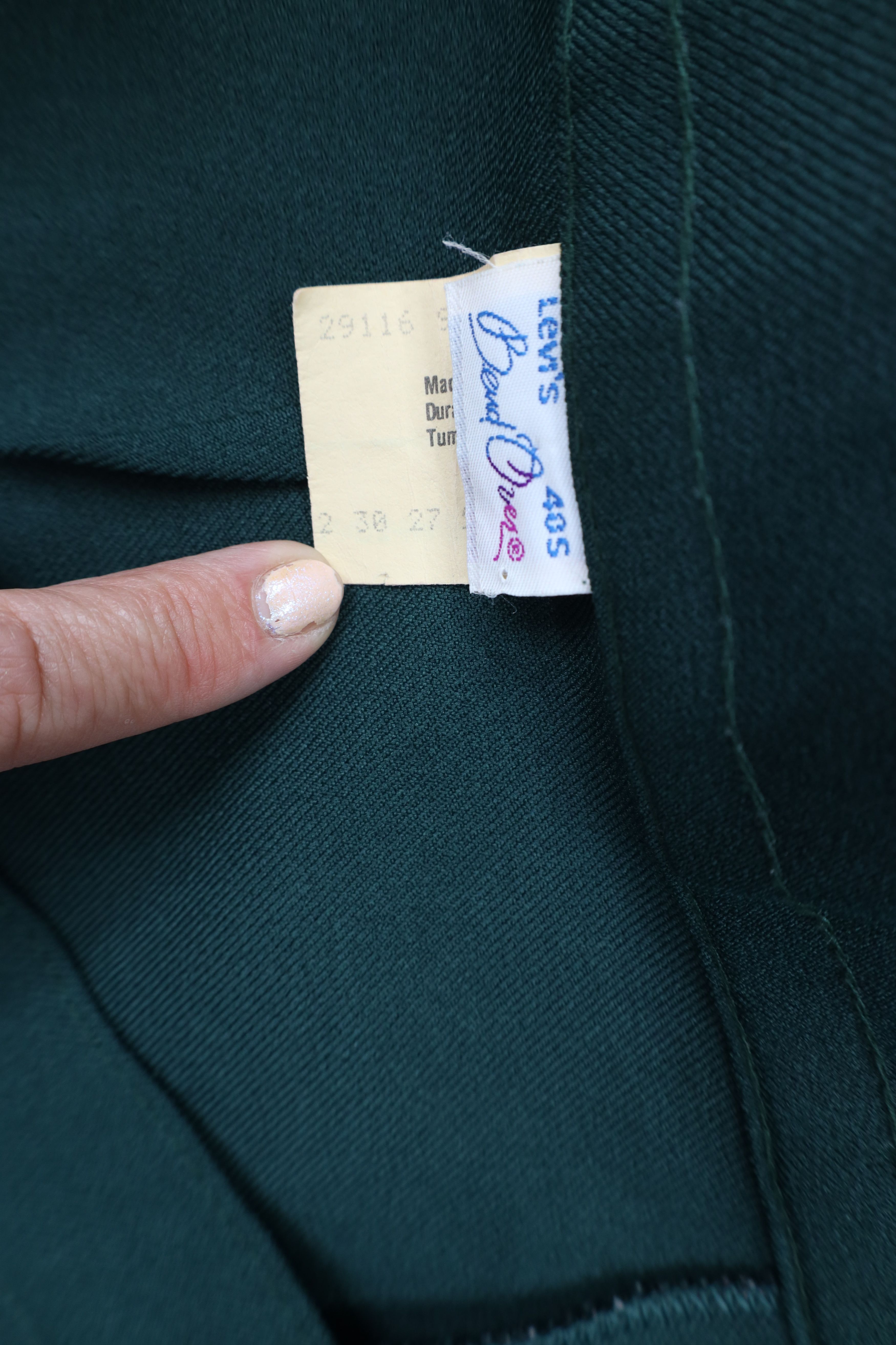 Levi's Vintage 70s 80s Levis Knit Wide Leg Chino Pants Green USA Size 40" / US 18 - 6 Thumbnail