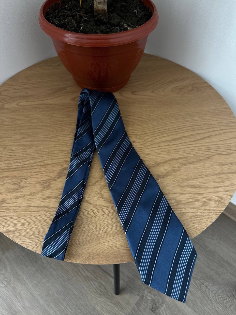Emporio Armani Vintage Emporio Armani Made in Italy Silk Tie – Navy Striped Size ONE SIZE - 2 Thumbnail