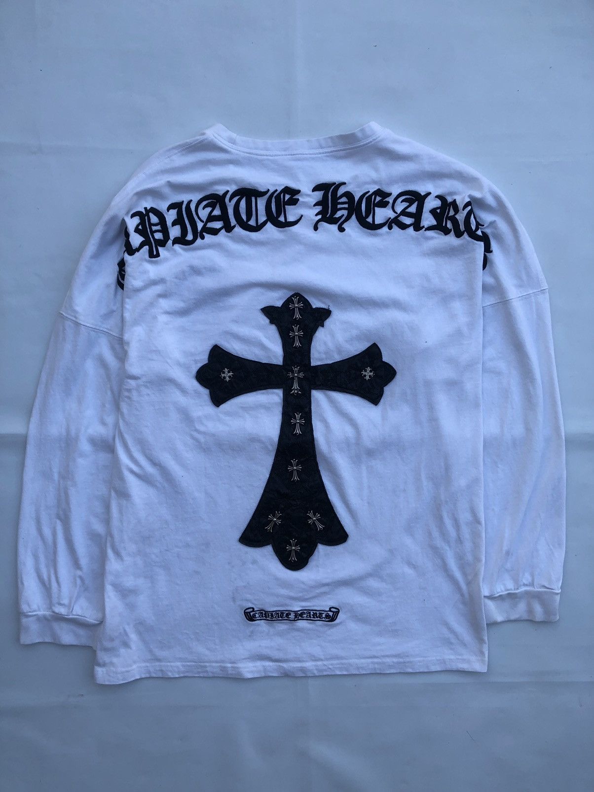 Image of 14Th Addiction x If Six Was Nine Gothic Cross Patchwork Long Sleeve Chrome Hearts Style in White (S