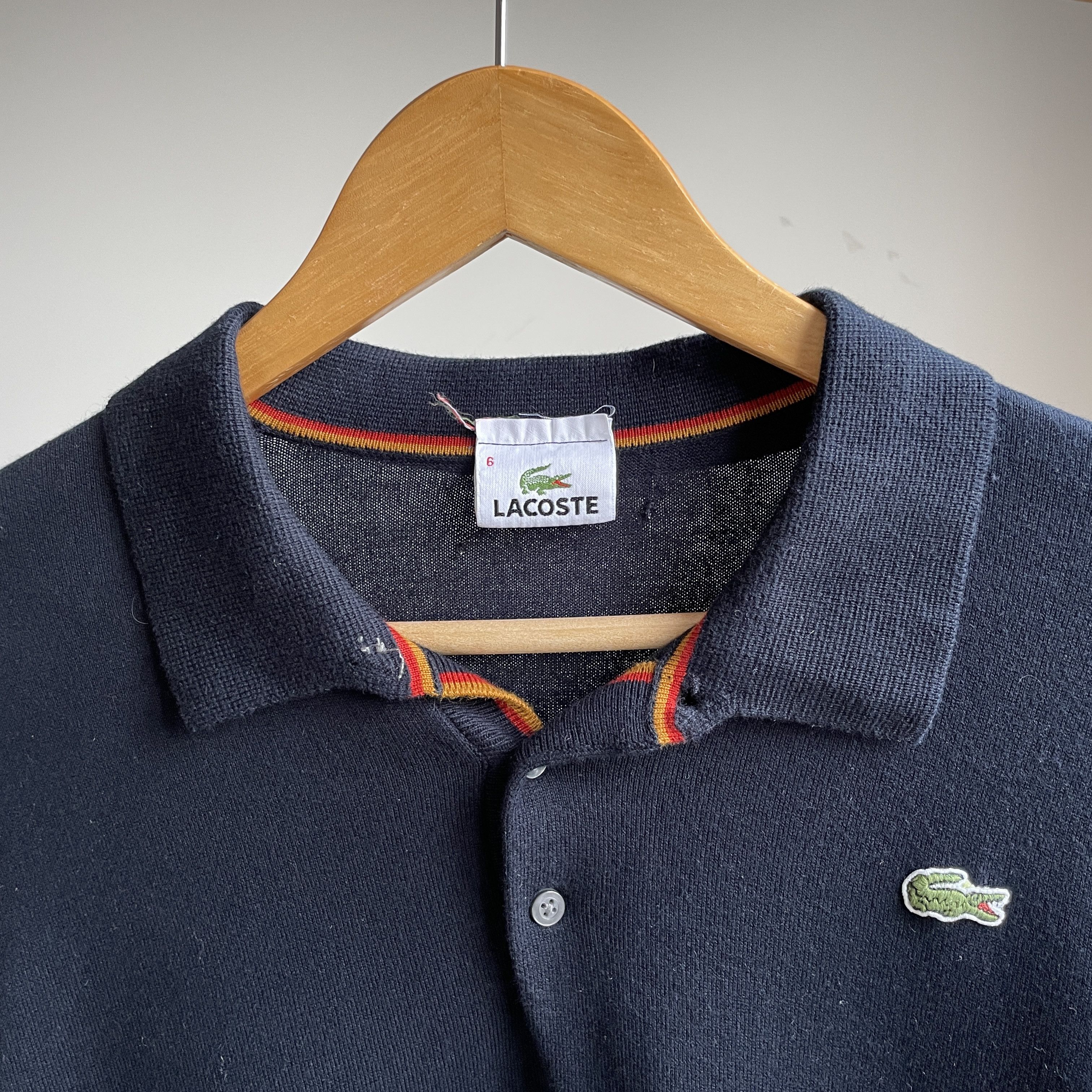 Lacoste Lacoste Vintage Knitted Collared Sweater Size 6 Size US XL / EU 56 / 4 - 4 Thumbnail