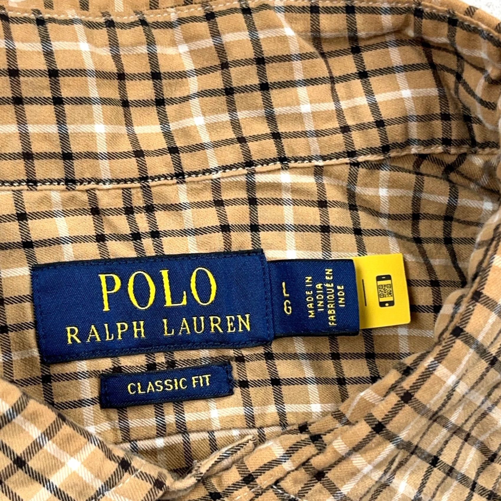 Polo Ralph Lauren Polo Ralph Lauren Men Large Brown Plaid Button Up Shirt Classic Fit Cotton Size US L / EU 52-54 / 3 - 4 Thumbnail