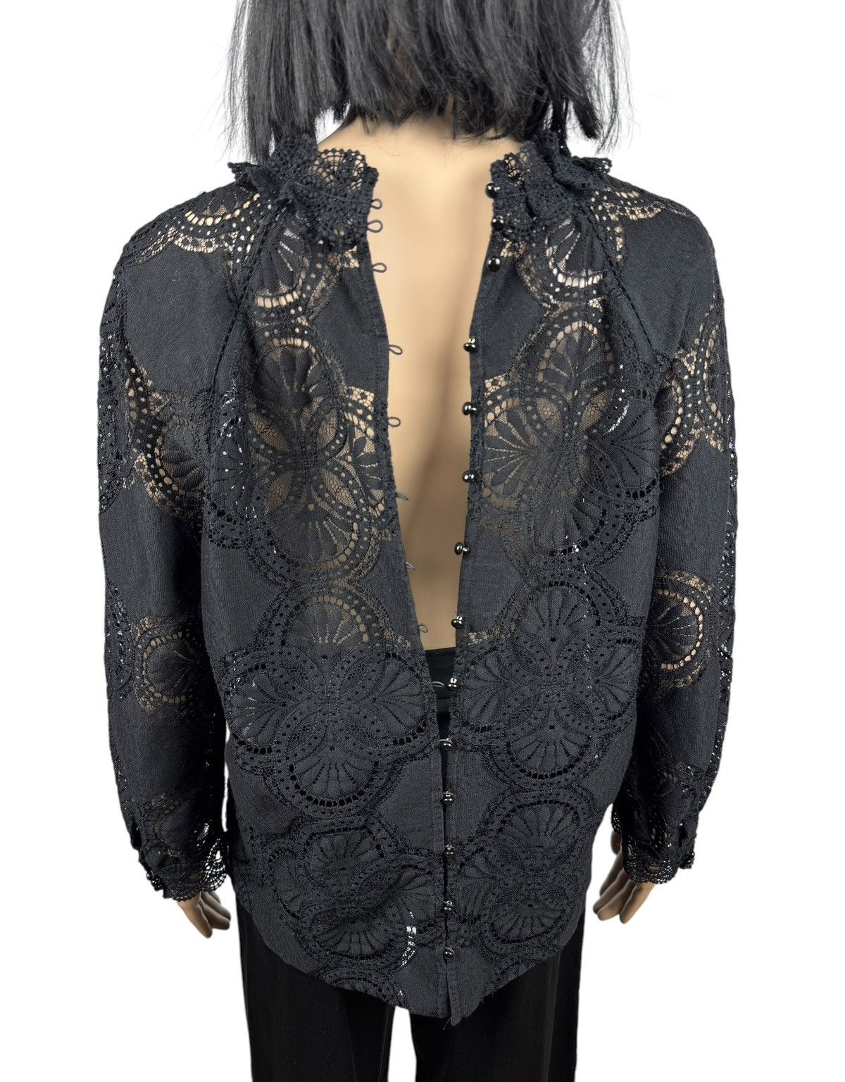 Sezane Sezane Lace Pattern Mock Neck Blouse Cotton size 44 Size L / US 10 / IT 46 - 12 Thumbnail