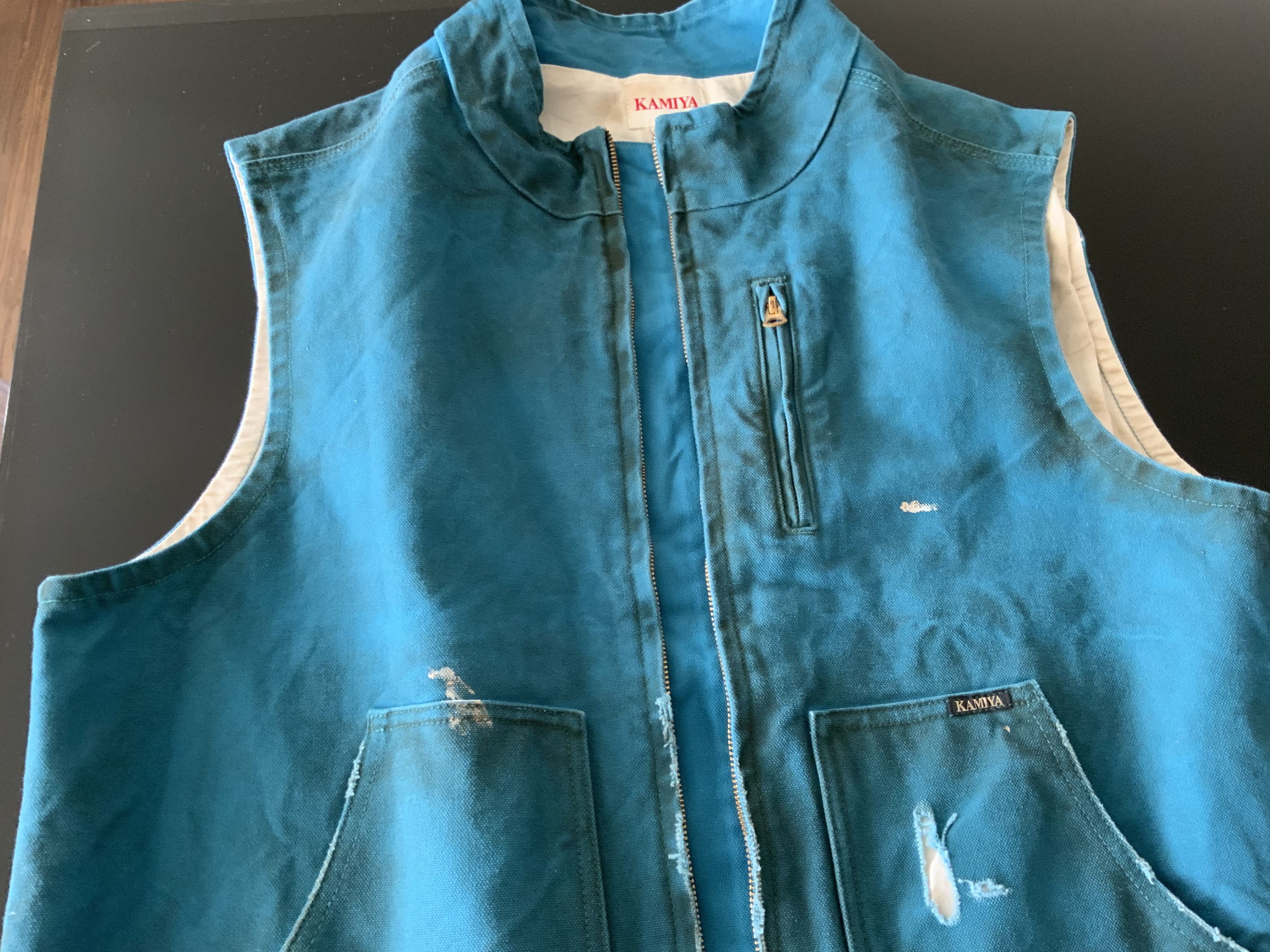 KAMIYA カミヤ BORO DUCK VEST 2 ブルー KAMIYA カミヤ BORO DUCK VEST 2 ブルー KAMIYA カミヤ BORO DUCK VEST