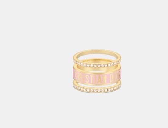 Dior o1w1db11224 Size: OS / Ring Set in Gold & Pink Size ONE SIZE - 2 Thumbnail