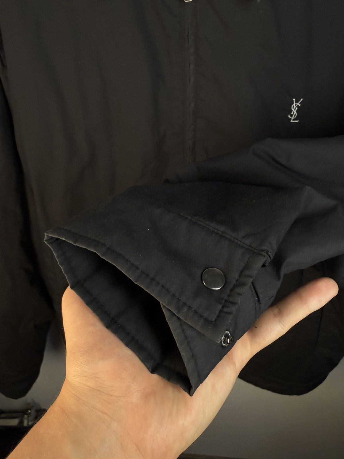 Yves Saint Laurent Black YSL Jacket Warmed Bomber Quilted Vintage Y2k zip up Size US L / EU 52-54 / 3 - 10 Thumbnail