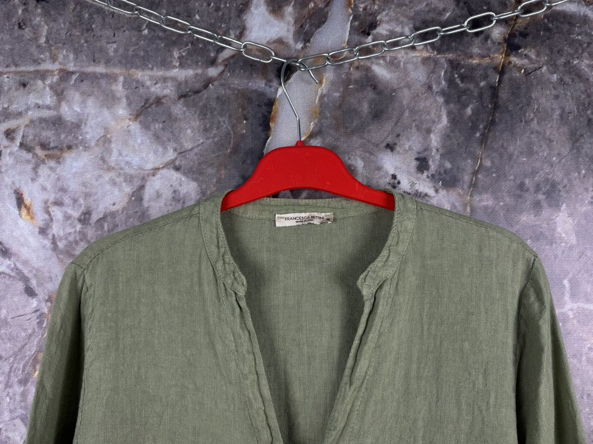 Other Women’s Francesca Bettini Linen Button-Up Blouse Olive Green Size M / US 6-8 / IT 42-44 - 2 Thumbnail