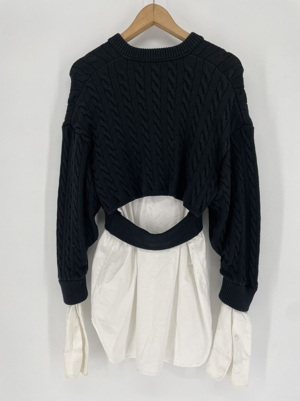 T by Alexander Wang T by Alexander Wang Bi Layer Cable Knit Cardigan Size XS / US 0-2 / IT 36-38 - 3 Thumbnail