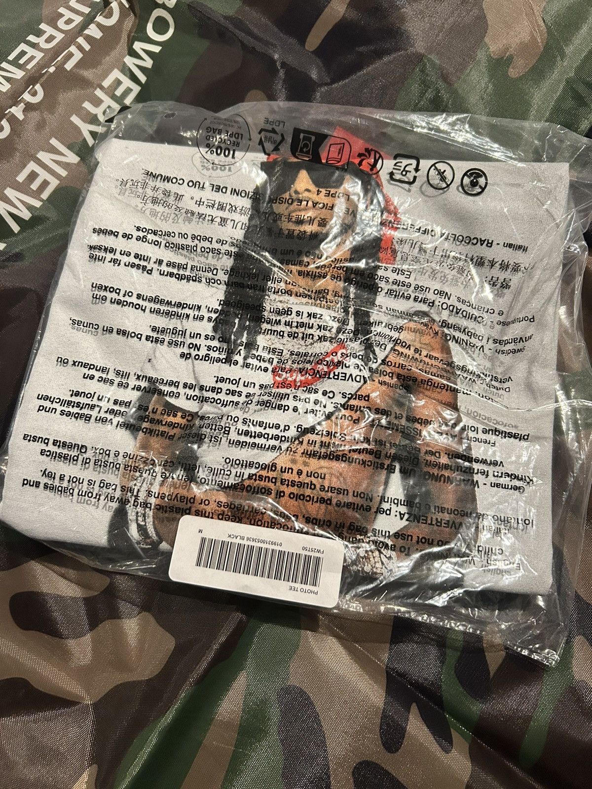 ①【 新品】Supreme Playboi Carti Tee Black L Supreme Playboi Carti Tee Black Men's - FW25 - US