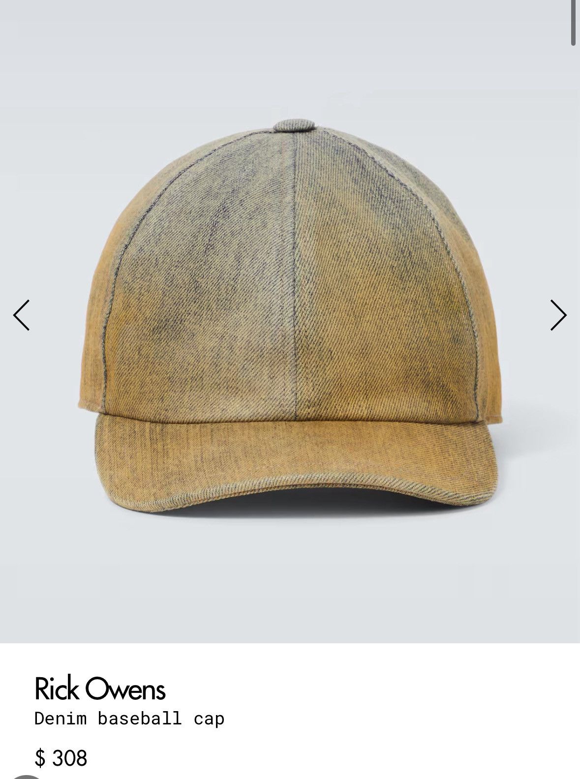 Rick Owens Drkshdw Rick Owens Denim baseball cap Size 42 - 1 Thumbnail