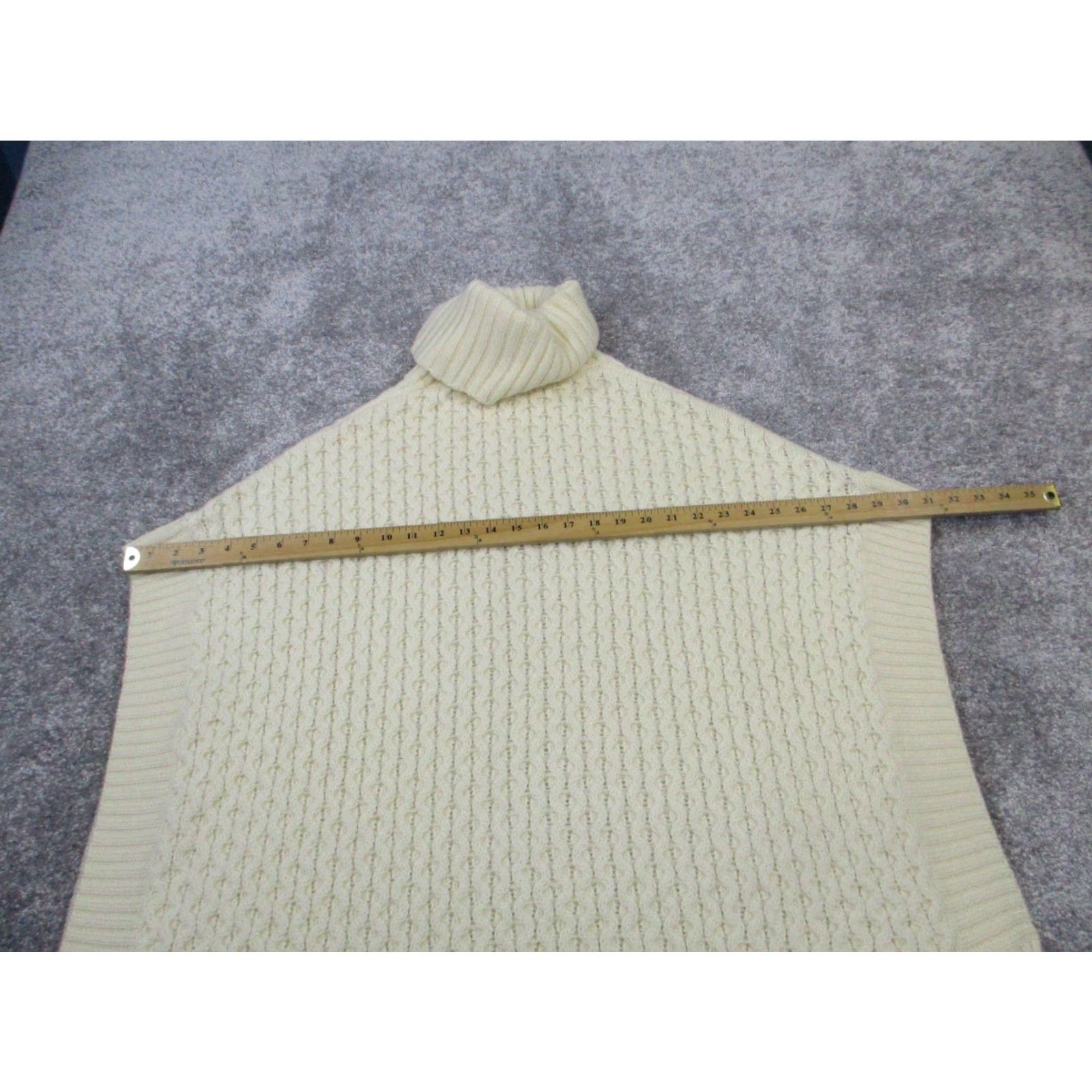 Banana Republic VINTAGE Banana Republic Women's Sweater Pullover XS Ivory Wool Blend Knit Turtleneck Casual Fall Winter Size XS / US 0-2 / IT 36-38 - 6 Thumbnail