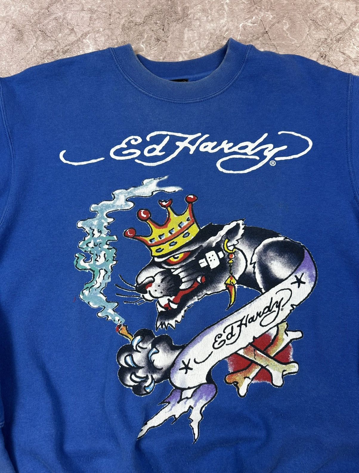Ed Hardy Vintage Ed Hardy Sweatshirt Skull Logo Blue Crewneck Size S Size US S / EU 44-46 / 1 - 5 Thumbnail