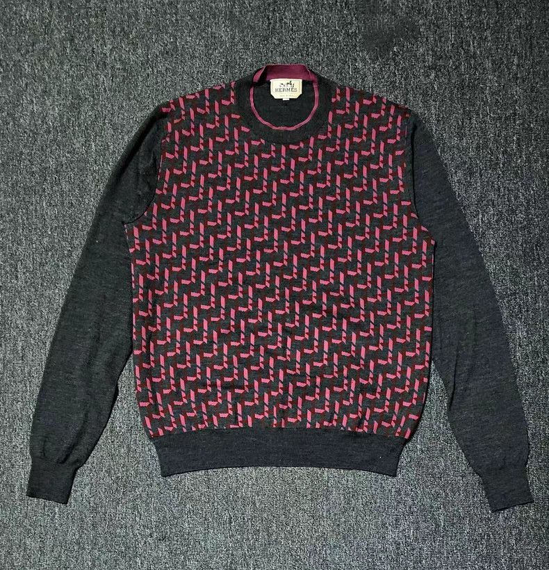 Hermes Hermes Red & Black Color Block Sweater Size US M / EU 48-50 / 2 - 1 Thumbnail