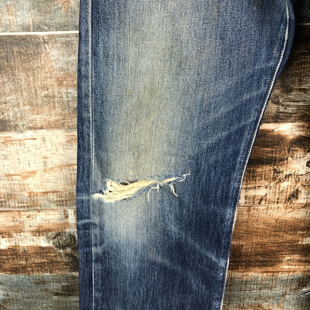 Levi's 501 Levis Blue Distressed ripped Denim Pants #A1443 Size US 30 / EU 46 - 9 Thumbnail