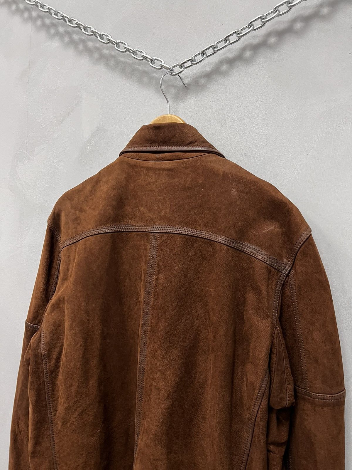 Timberland × Vintage distressed suede brown avant garde leather coat jacket Size US M / EU 48-50 / 2 - 15 Thumbnail