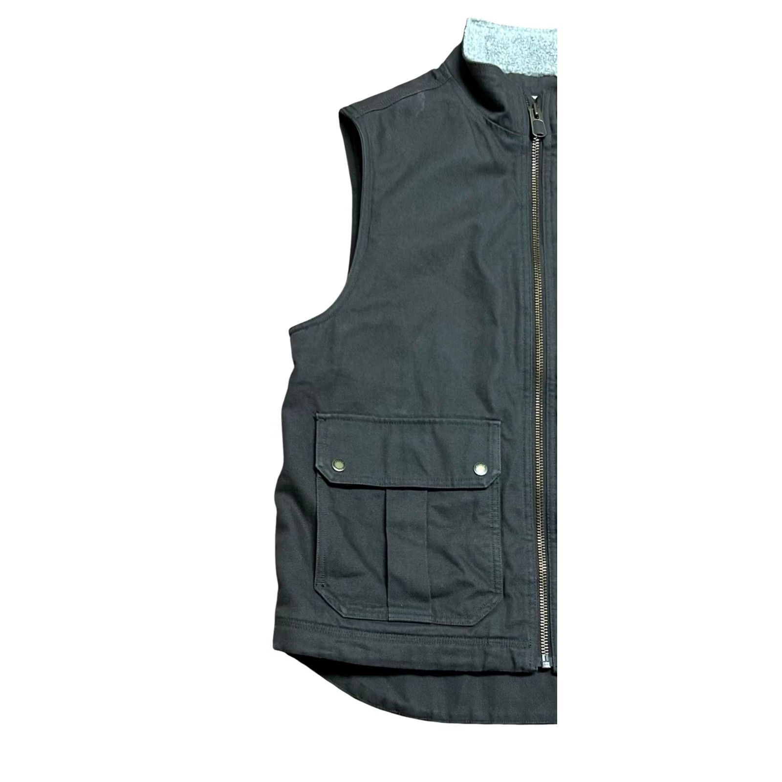 CO Duluth Trading Co Vest Mens Medium Brown Canvas Sherpa Lined Full Zip Workwear Outdoor Size US M / EU 48-50 / 2 - 2 Thumbnail