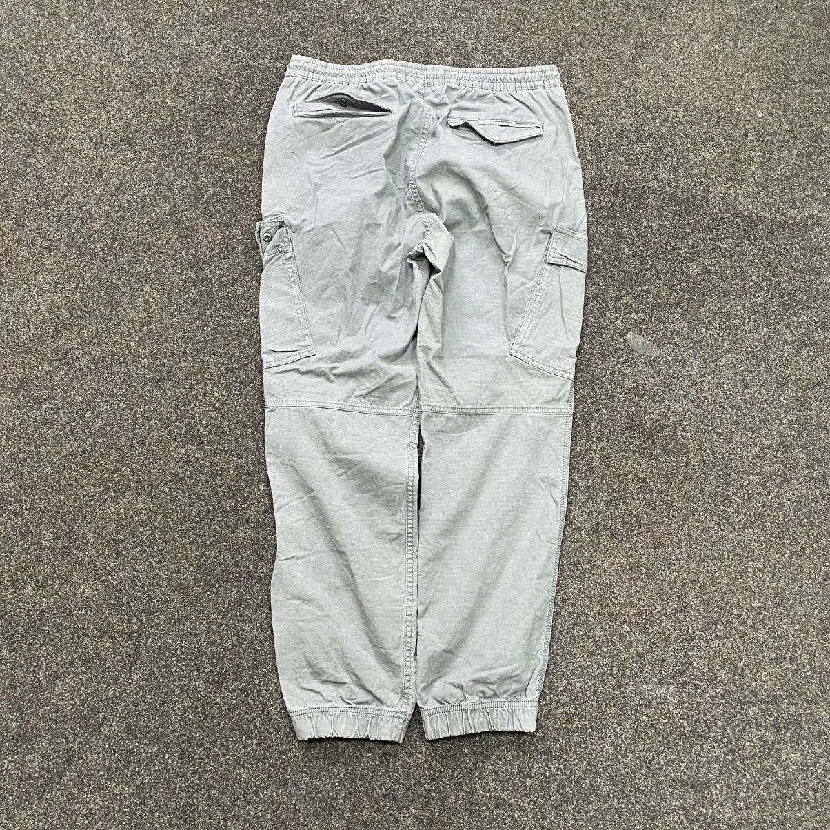 Vintage Vintage Y2K Baggy Cargo Pants Washed Grey Streetwear Logo M Size 32" / US 10 / IT 46 - 2 Thumbnail