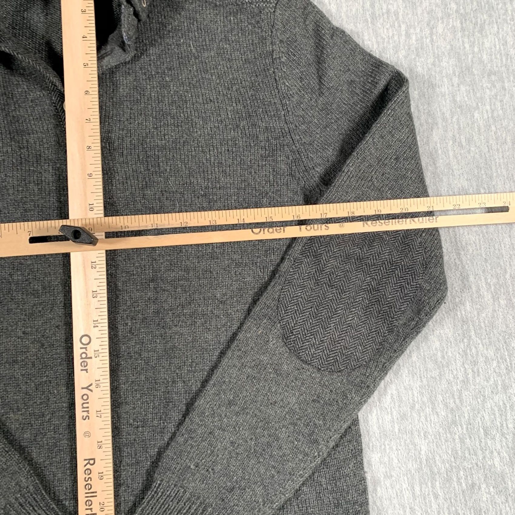 Ted Baker Ted Baker Sweater Mens Medium Gray Wool Blend Shawl Collar Elbow Patch Pullover Size US S / EU 44-46 / 1 - 6 Thumbnail