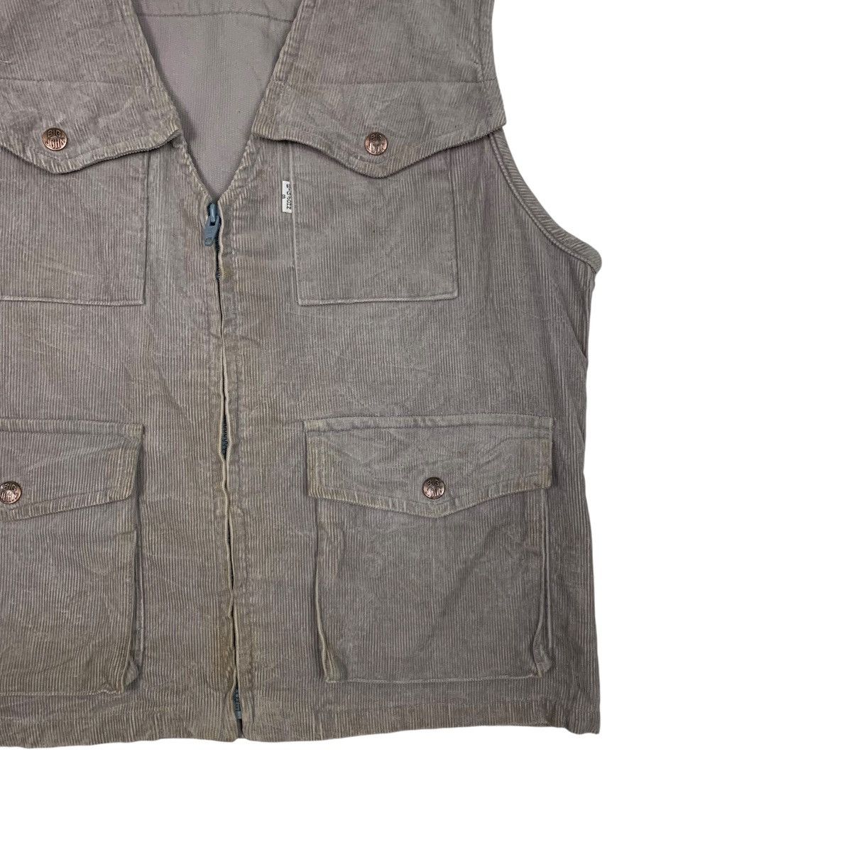 Big John Vintage 90's BIG JOHN Worker Corduroy Vest #2495-C112 Size US L / EU 52-54 / 3 - 4 Thumbnail