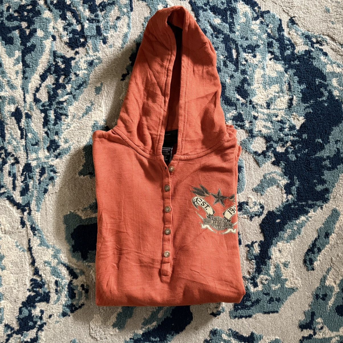 Harley Davidson Vintage Harley Davidson lightweight orange long sleeve Size S / US 4 / IT 40 - 8 Thumbnail