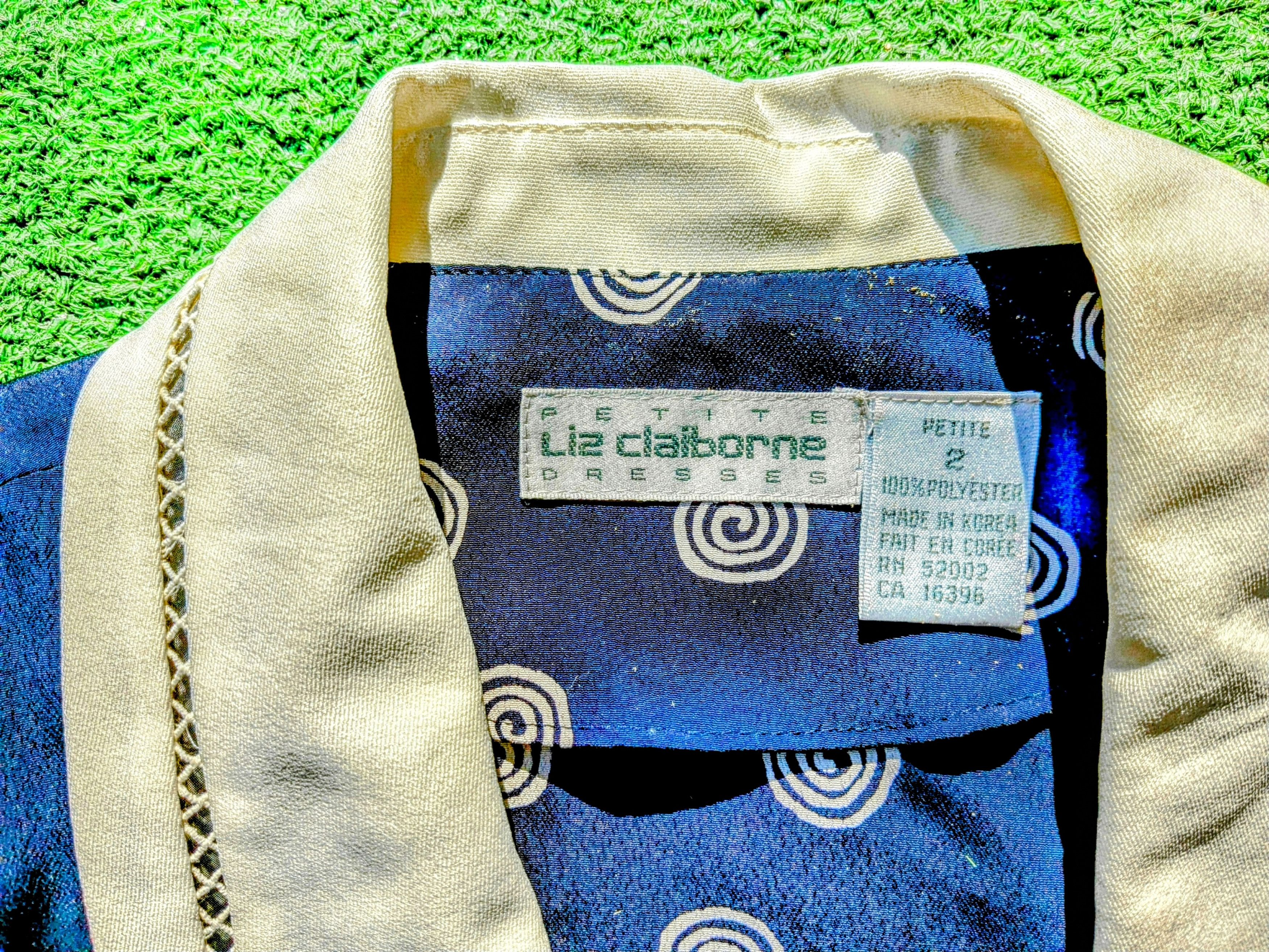 Liz Claiborne Vintage Swirls Petite Liz Claiborne Blouson Maxi Shirt Dress Size XS / US 0-2 / IT 36-38 - 6 Thumbnail