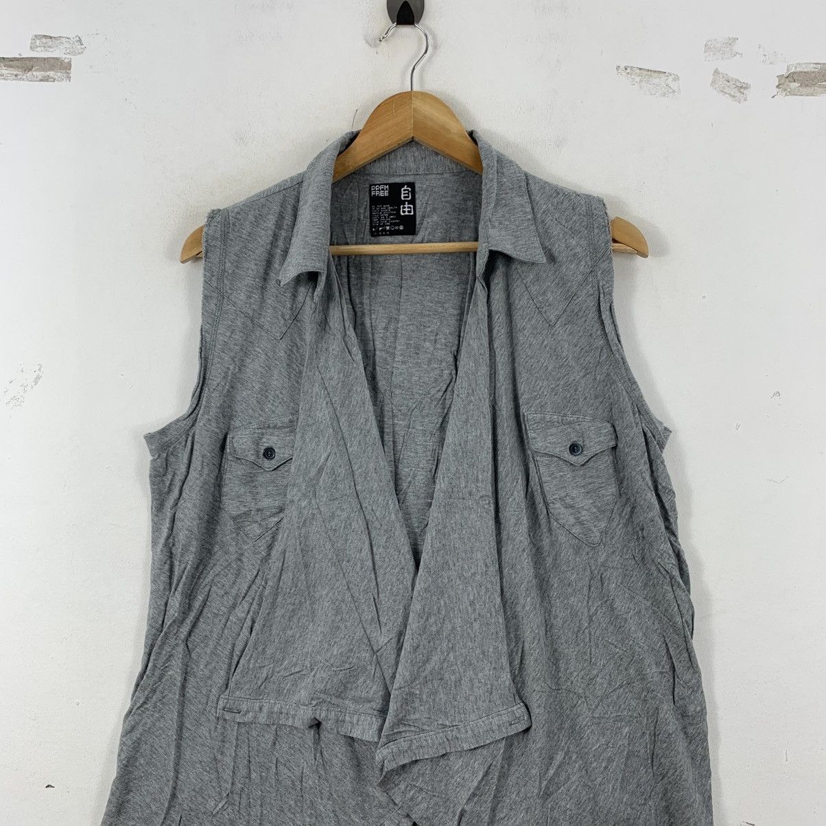 Japanese Brand PPFM Japanese Punk Brand Asymmetric Wrap Vest Cardigan Size S / US 4 / IT 40 - 3 Thumbnail