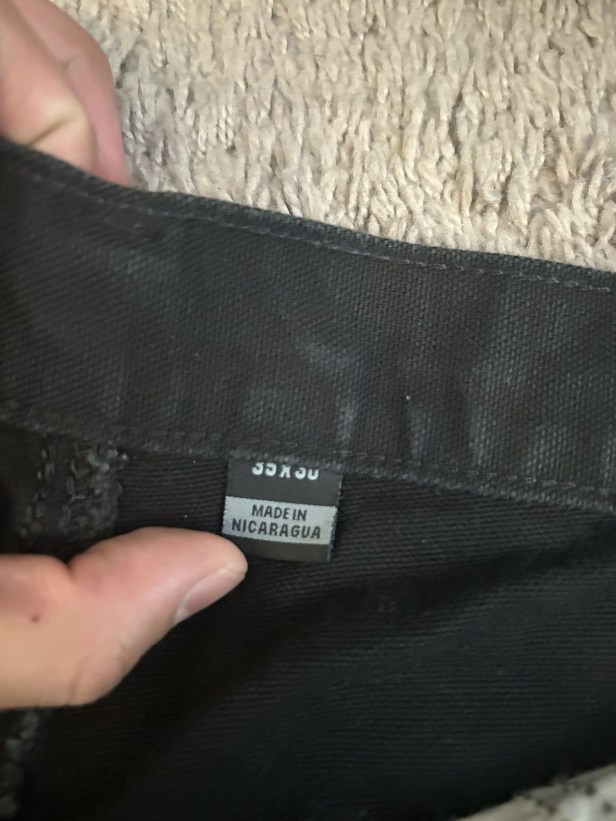 Carhartt Black Oversized Carhatt Denim Cargos Size US 35 - 2 Thumbnail