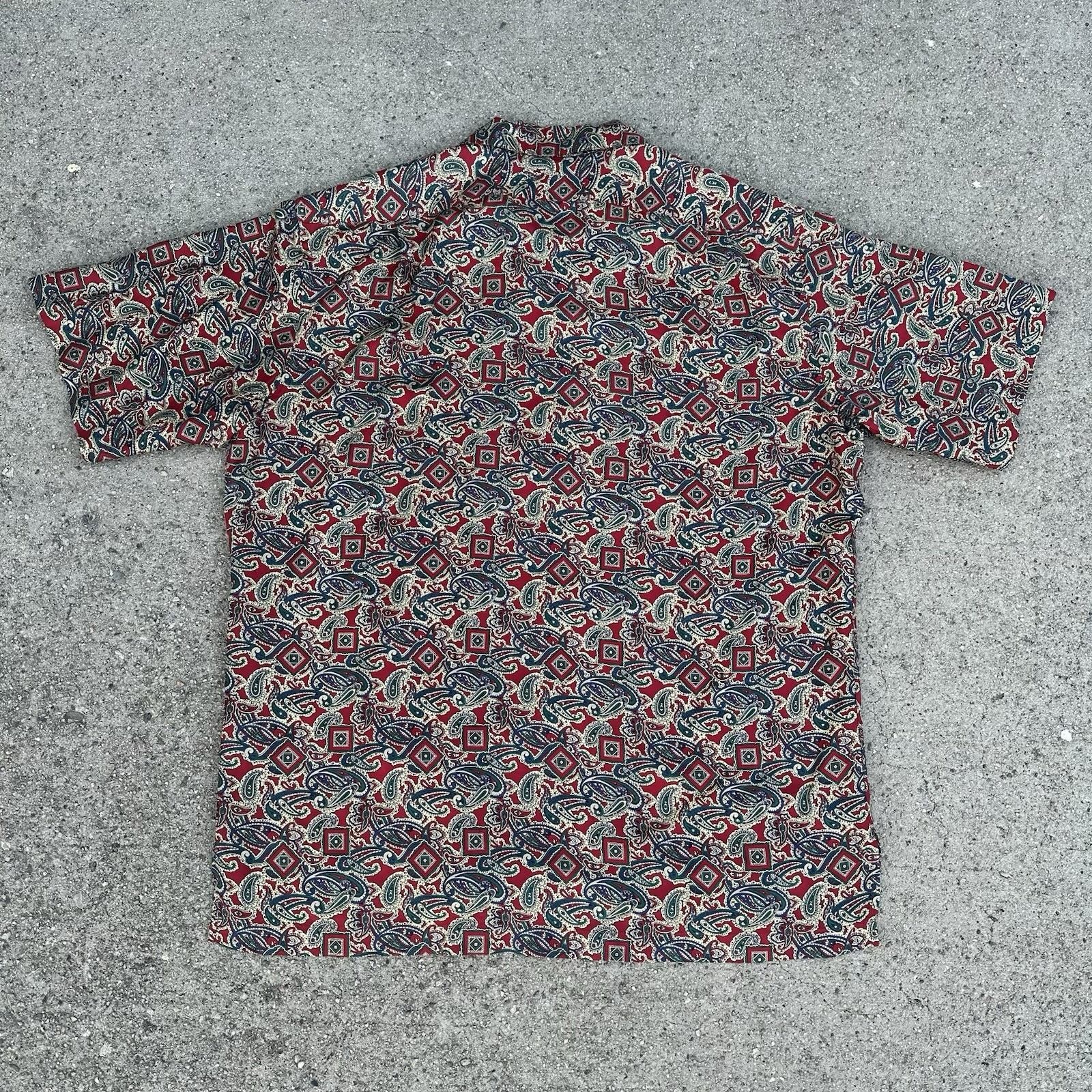 Polo Ralph Lauren × Vintage Vintage Polo Ralph Lauren Paisley Short Sleeve Silk Shirt Size US L / EU 52-54 / 3 - 3 Thumbnail