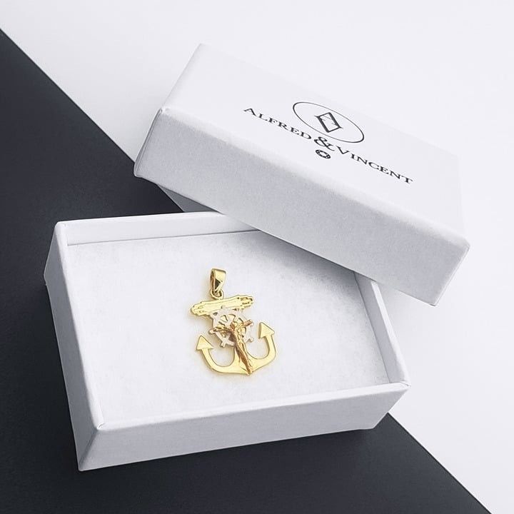 Other Anchor, Jesus Mariner's Cross Charm 14k 3-Tone Gold Pendant Size ONE SIZE - 2 Thumbnail
