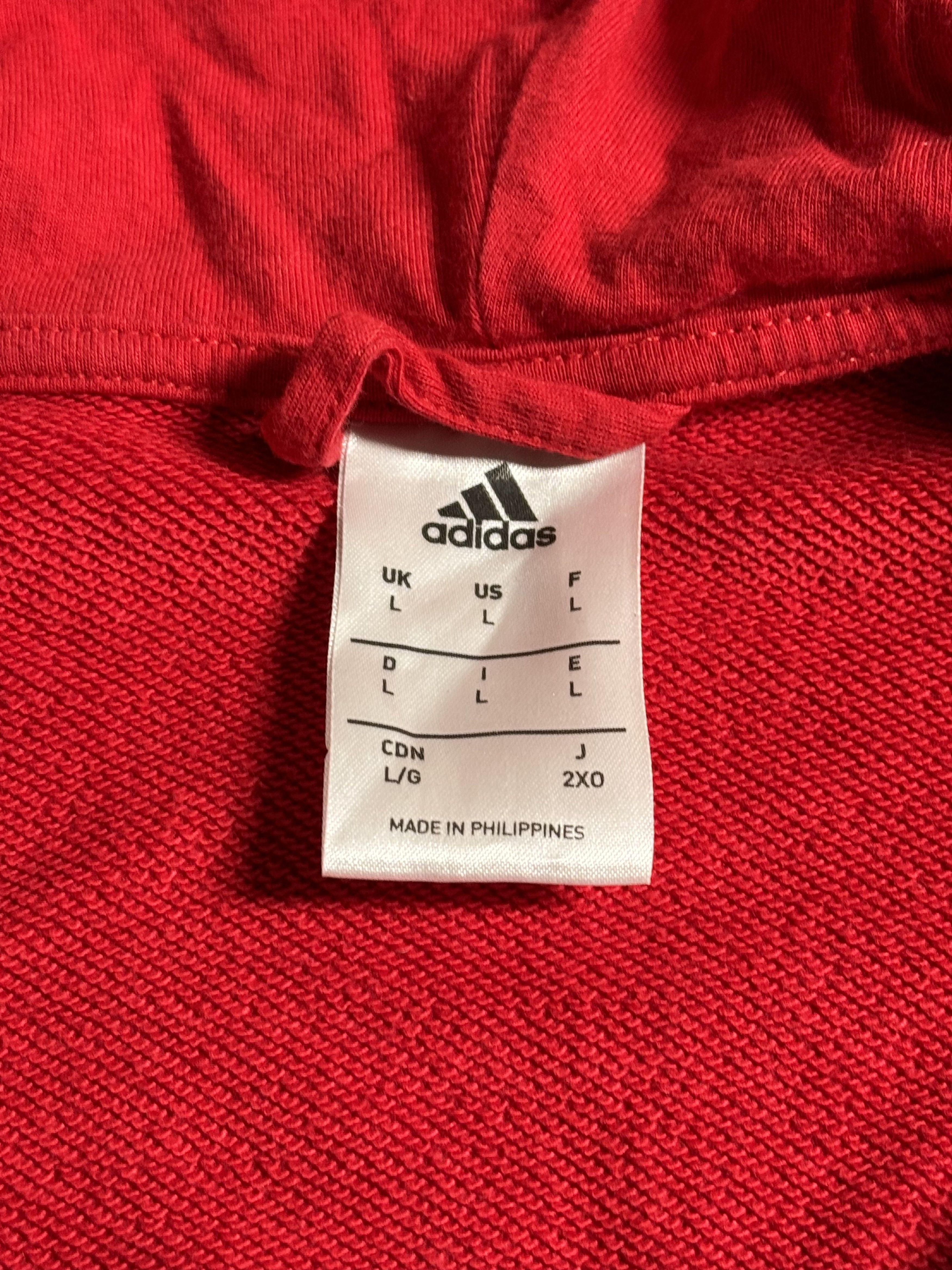 Adidas Adidas Manchester United Hoodie Red Full Zip 3 Stripes Size US L / EU 52-54 / 3 - 8 Thumbnail