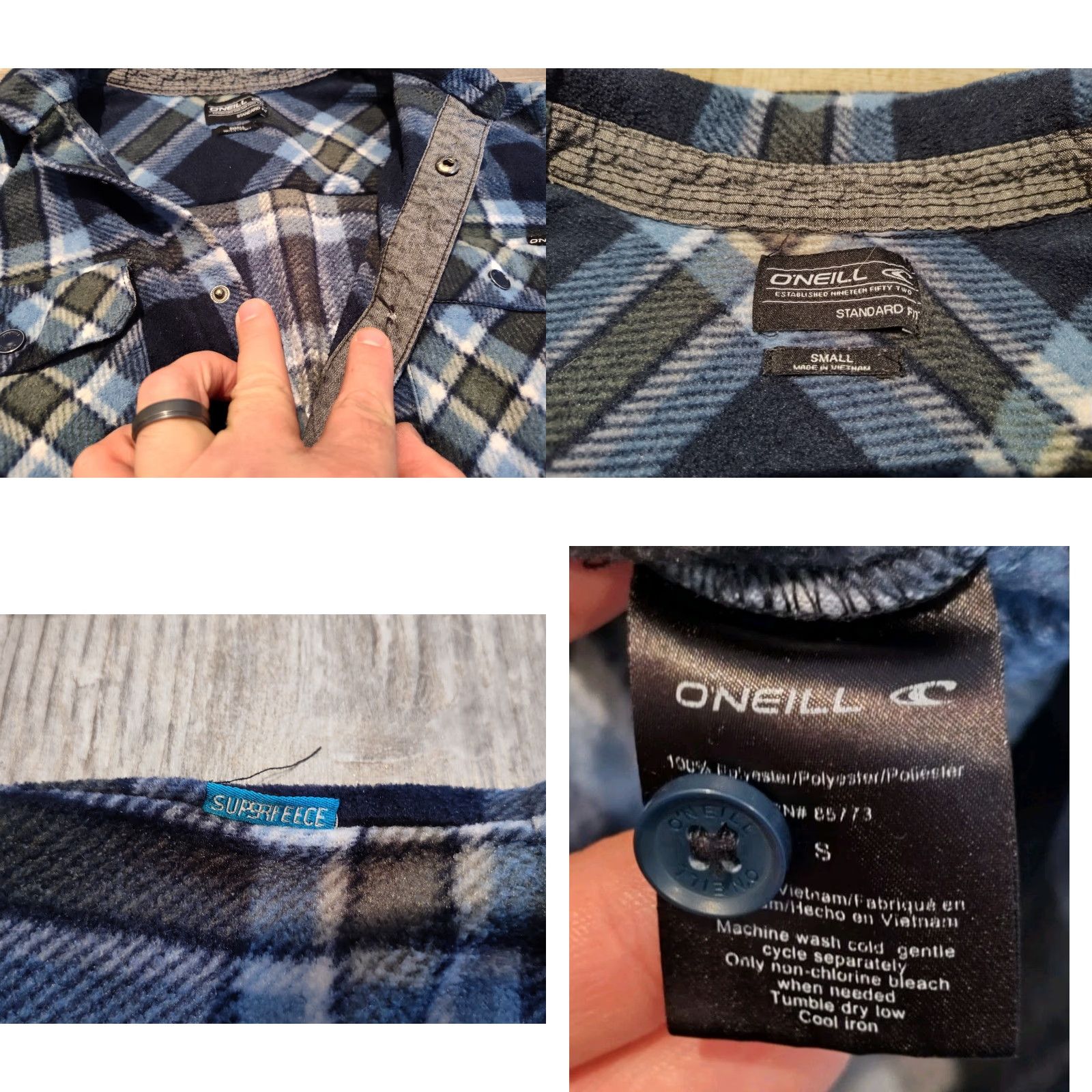 O'Neill O'NEILL Superfleece Flannel Men’s Size S Glacier Plaid Read - Missing Button Size US S / EU 44-46 / 1 - 8 Thumbnail