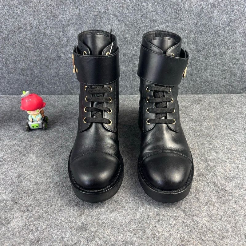 Louis Vuitton Louis Vuitton Black Lace-Up Ankle Boots - Size US 5.5 / EU 38 - 4 Thumbnail