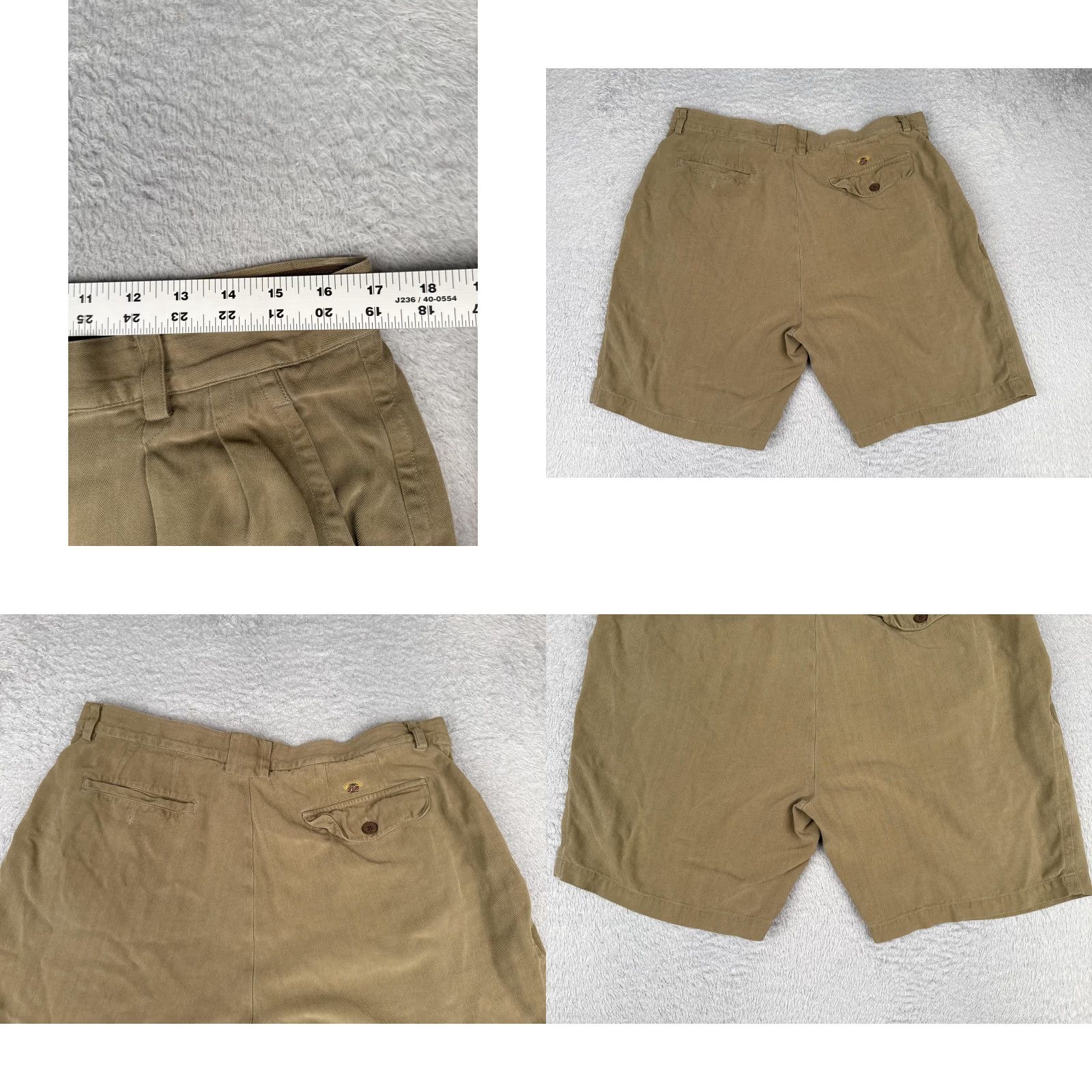 Tommy Bahama Tommy Bahama Shorts Mens 36 Khaki Silk Herringbone Pleated Relax Resort Beach Casual Size US 36 / EU 52 - 9 Thumbnail