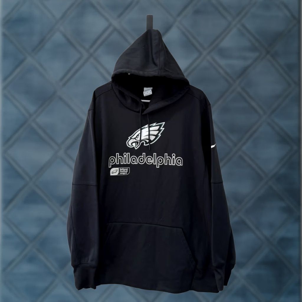 Nike Nike Onfield Hoodie Mens XL Black Pullover Therma-FIT NFL Philadelphia Eagles Geometric Print Pockets Hooded Size US XL / EU 56 / 4 - 1 Thumbnail