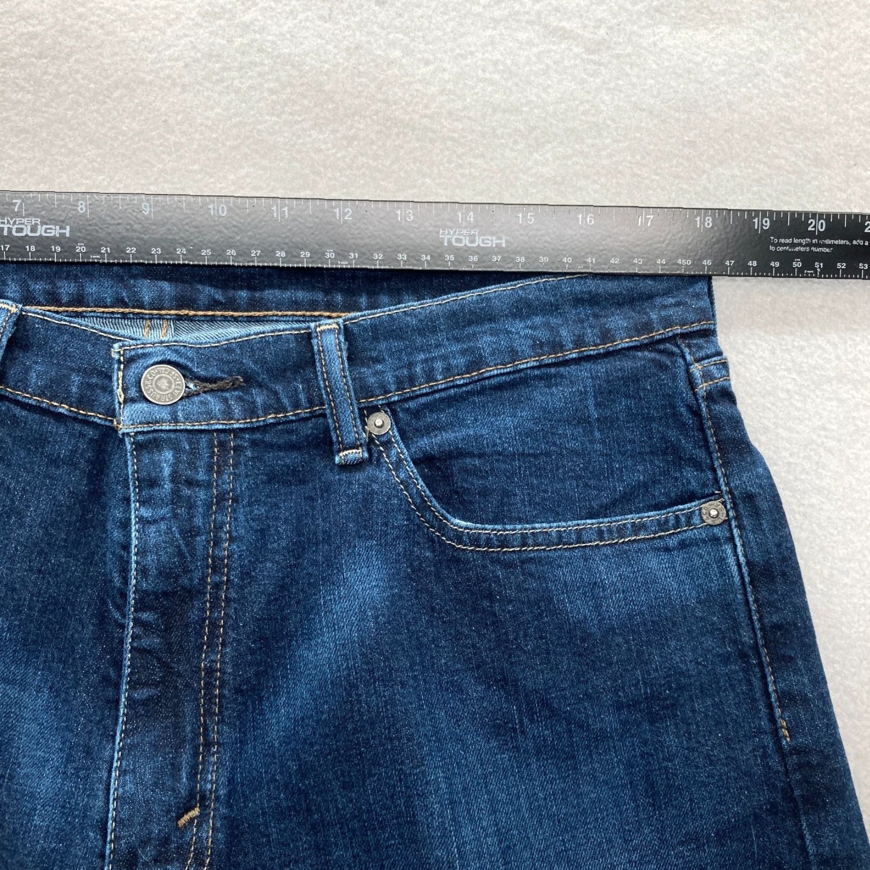 Levi's Levi's 505 Jeans Mens 36x34 Regular Straight Dark Blue Stretch Denim Mid Rise Jeans Size US 36 / EU 52 - 7 Thumbnail