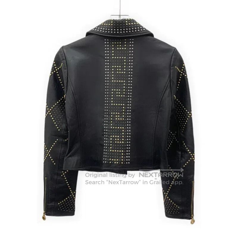 Versace Versace Black rivets embellished with sheepskin lapels Size US XS / EU 42 / 0 - 2 Thumbnail
