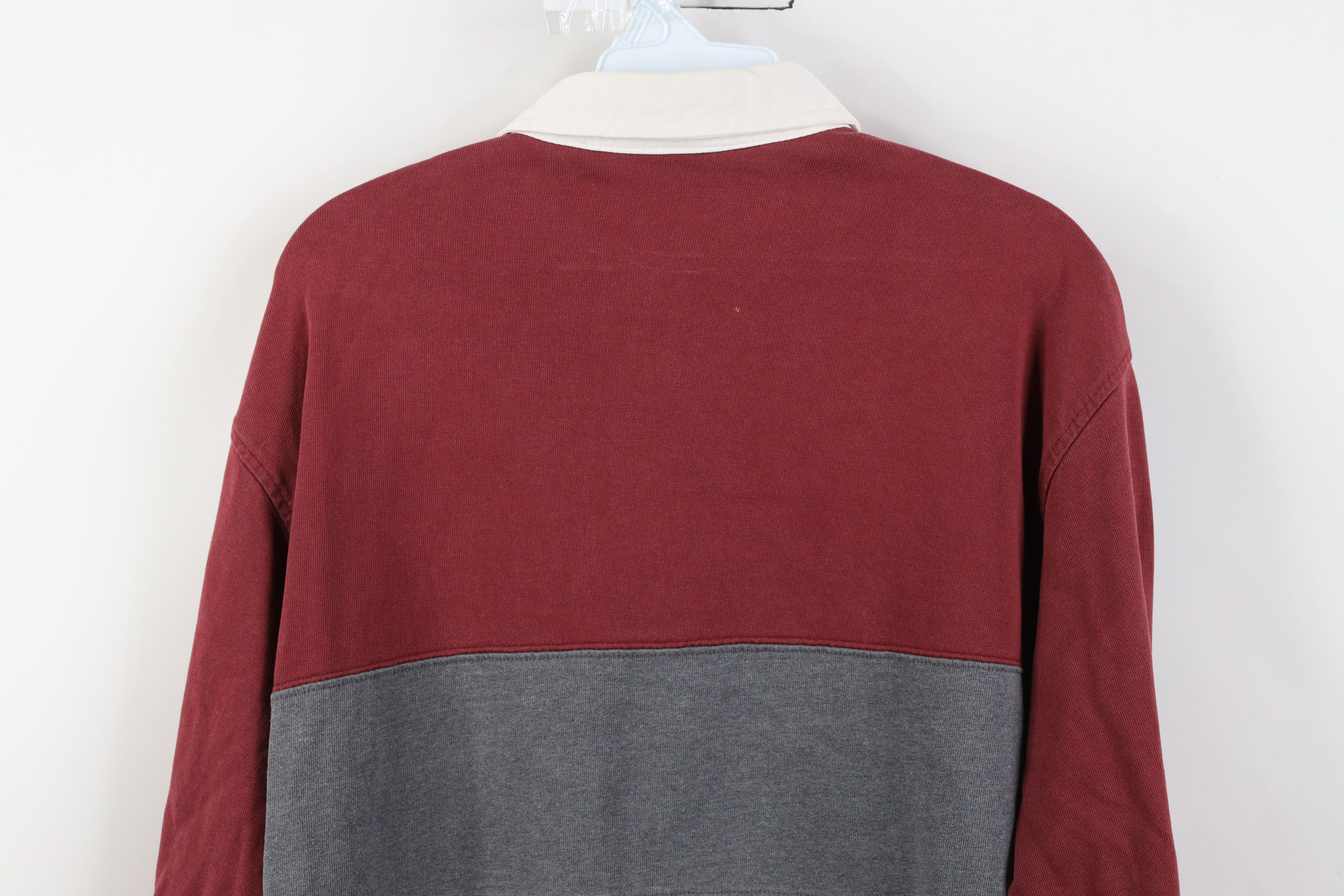 Vintage Vintage 90s Streetwear Block Long Sleeve Rugby Polo Red Size US M / EU 48-50 / 2 - 15 Thumbnail