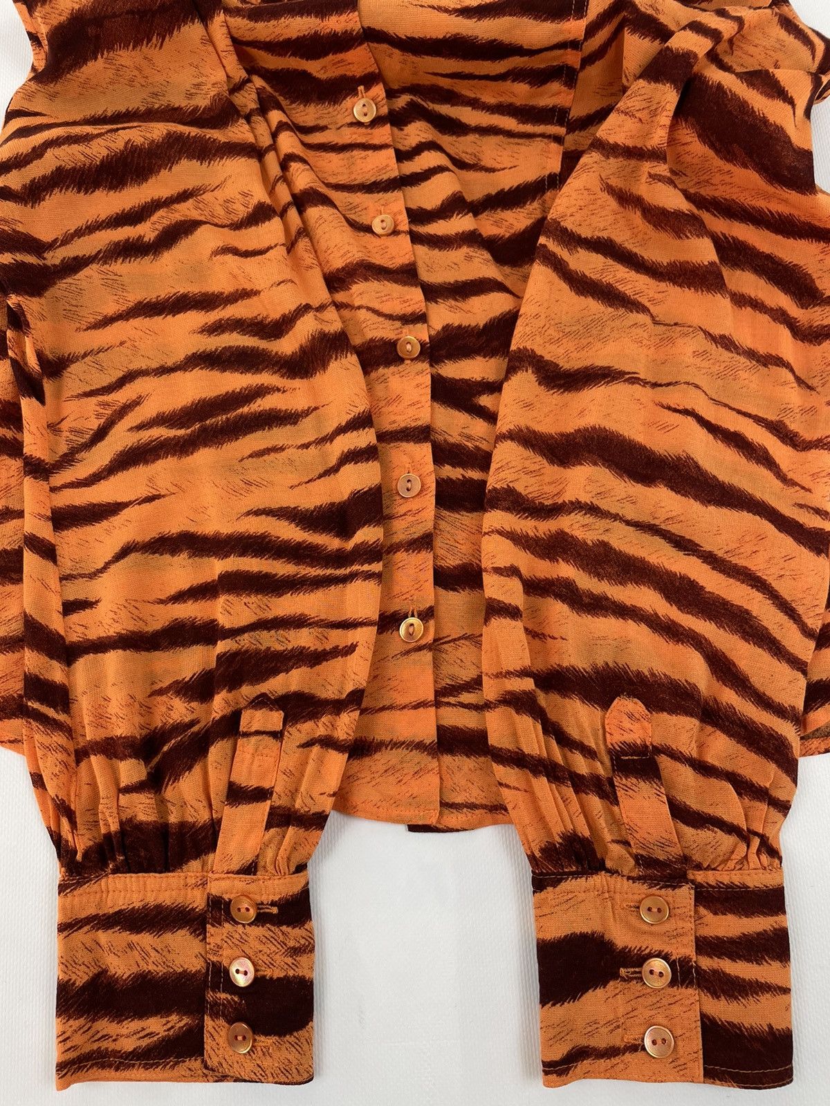 Boutique Moschino × Love Moschino × Moschino VTG 90’s Leopard Print Zebra Animal Long Sleeve Shirt Blouse Top Size XL / US 12-14 / IT 48-50 - 10 Thumbnail