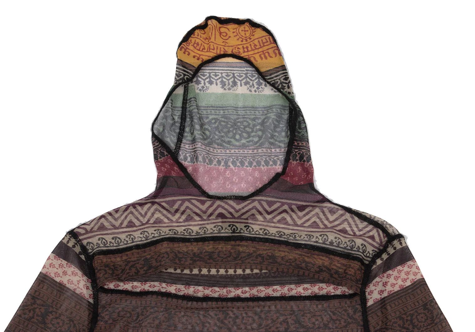 Jean Paul Gaultier Ethnic Print Power Net Hoodie Top Multi Color Size 48 Size US M / EU 48-50 / 2 - 2 Thumbnail