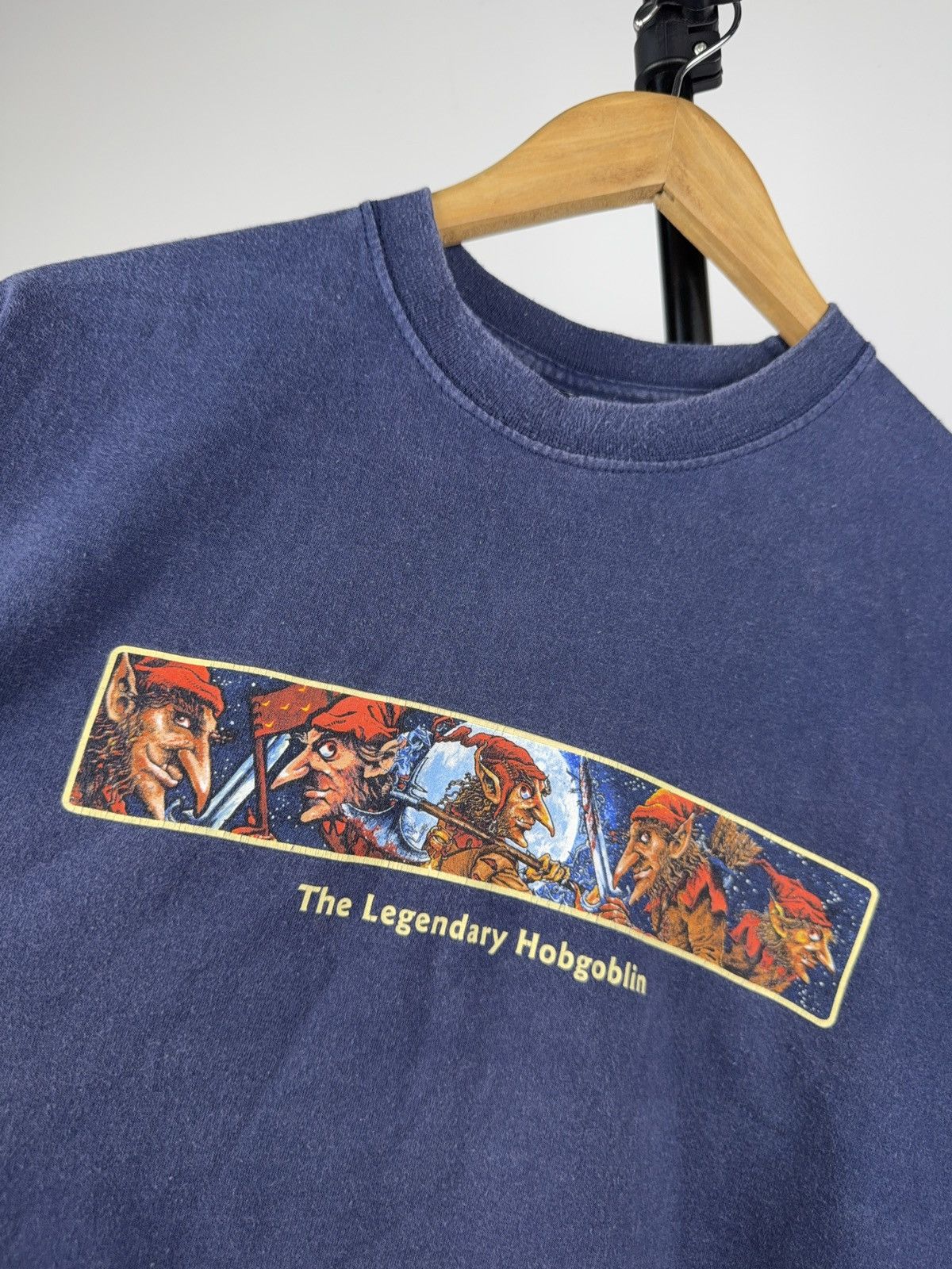 Vintage 00s Humour Hobgoblin Promo T-Shirt Fantasy Graphic Blue Tee Size US L / EU 52-54 / 3 - 5 Thumbnail