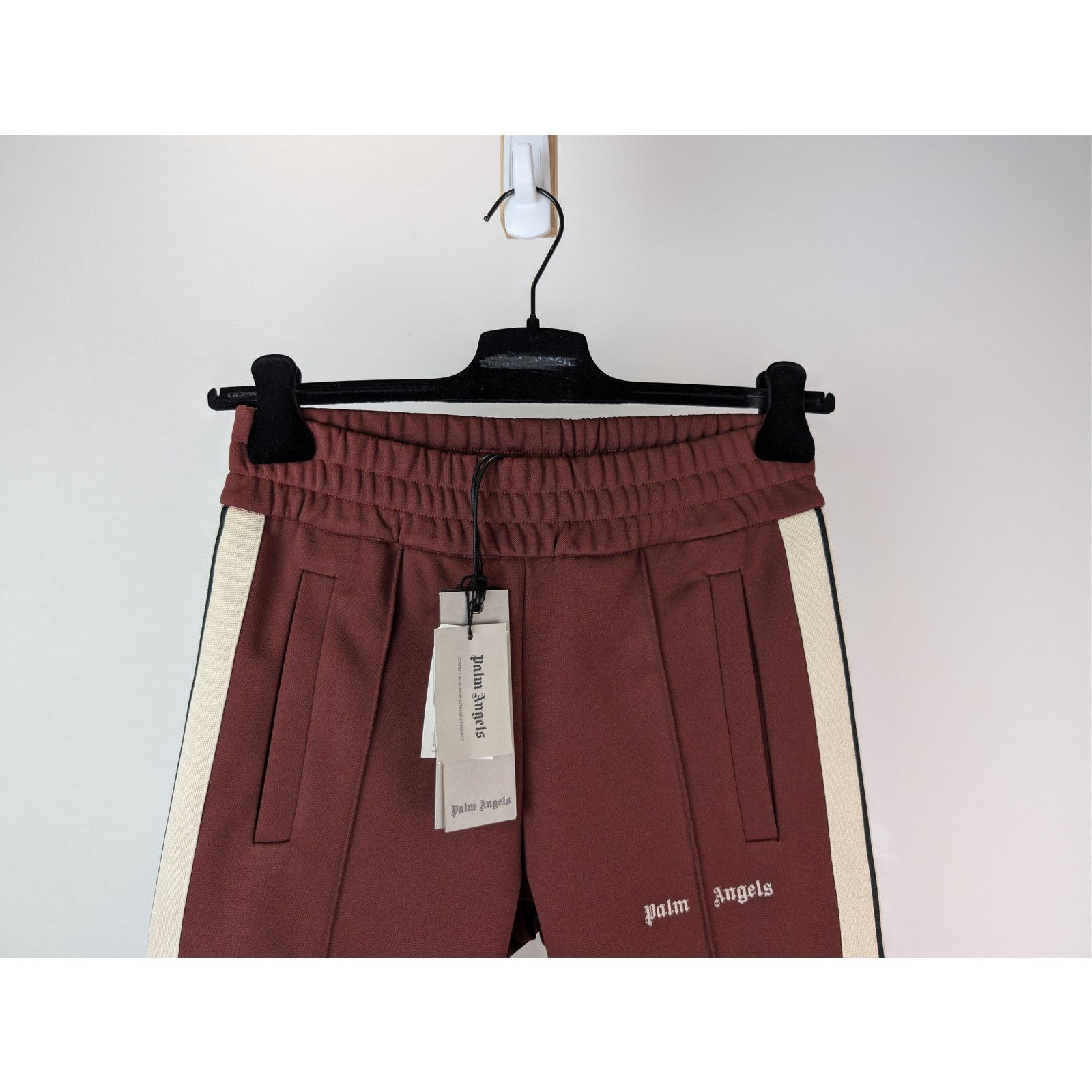 Palm Angels o1rshd1 Q:2 / Classic Logo Track Pants Burgundy / Off White Size US 30 / EU 46 - 3 Thumbnail