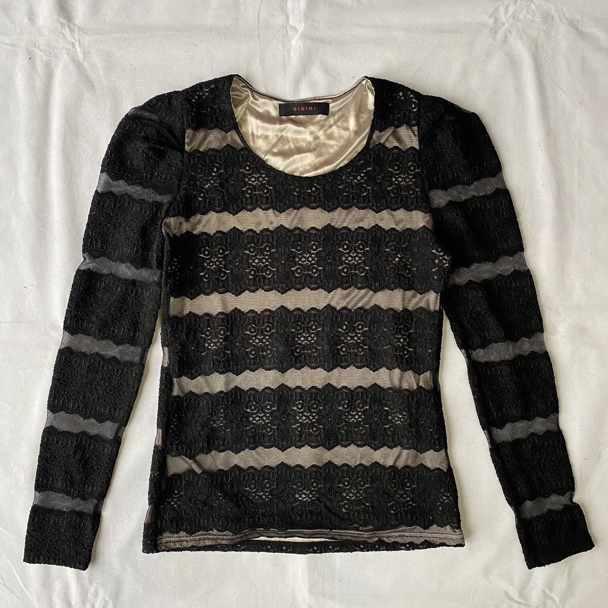 Japanese Brand × Vintage Vintage Y2K Brocade Mesh Top JPG Style Size M / US 6-8 / IT 42-44 - 2 Thumbnail