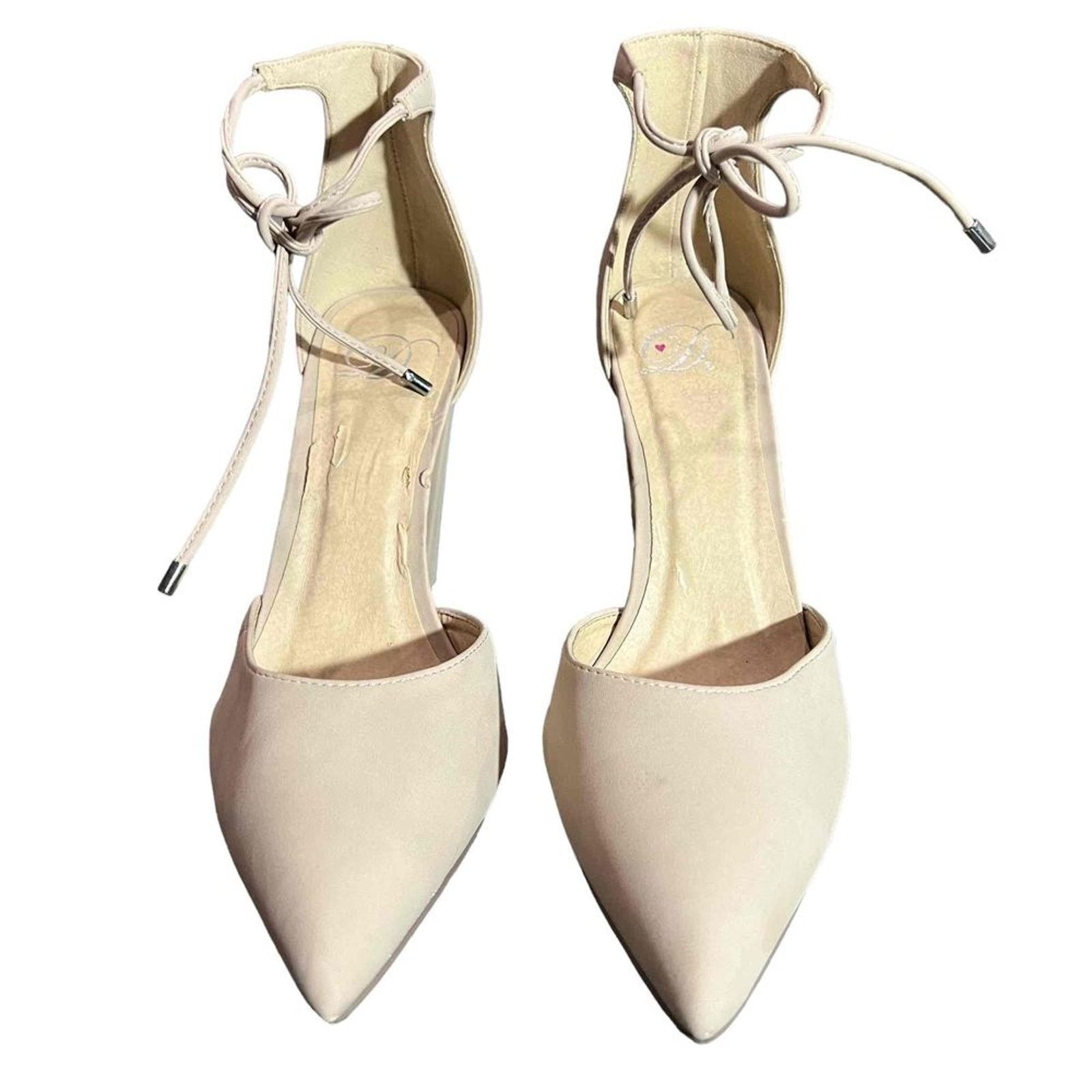 The Unbranded Brand Womens D'Orsay Pumps Beige Pointed Toe Ankle Wrap Size 10M Size US 10 / IT 40 - 5 Thumbnail
