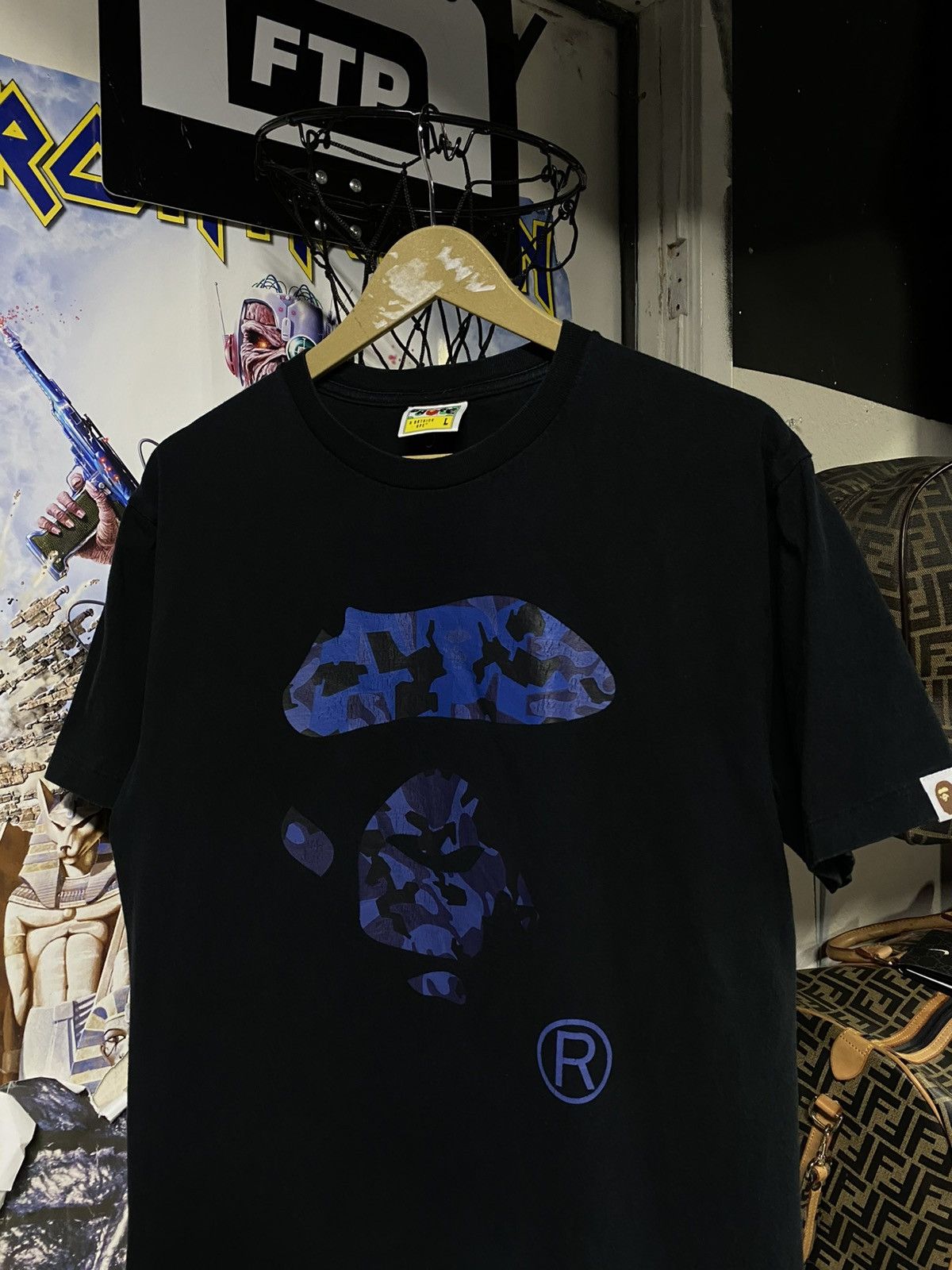Bape A Bathing Ape Blue Camo Bape Head T-Shirt Fits Medium Size US M / EU 48-50 / 2 - 1 Thumbnail