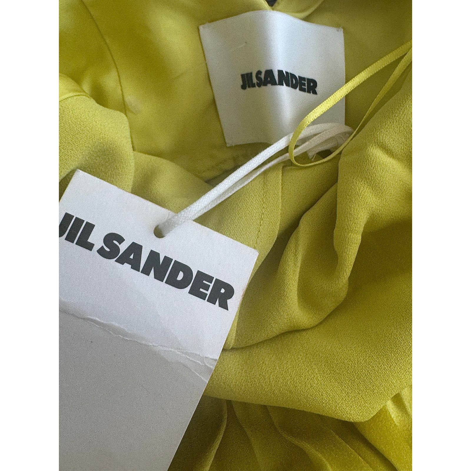 Jil Sander Jil Sander NWT Satin Pleated Midi Dress in Acid Green Size XS / US 0-2 / IT 36-38 - 6 Thumbnail