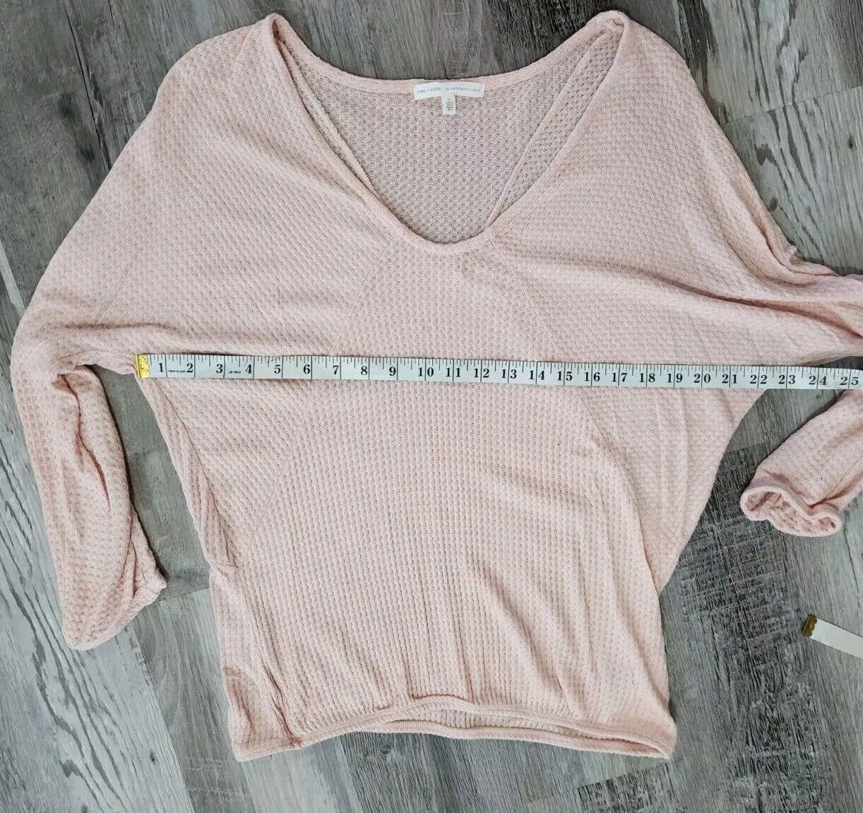 Designer Pure And Good Anthropoligie Top Small Waffle Knit Pink V Size S / US 4 / IT 40 - 5 Thumbnail